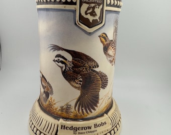 Quail Unlimited Hedgerow Bobs by Dave Chapple Beer Stein #2030