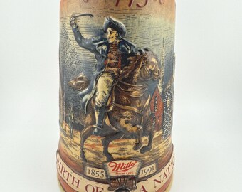 Miller High Life Beer Stein Mug 1775 Birth of A Nation 1st in Series Limited FREE Shipping in USA