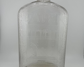 Vintage GE Monitor Top Refrigerator Water Bottle 2 Quarts Glass Jug Embossed PAT Sept 15 1931 Retro Kitchen Display MCM Kitchen Decor