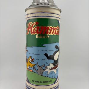 1989 Hamm&#39;s Lidded Beer Stein Vintage Hamm&#39;s Beer Stein Limited Edition Pabst Brewing Collectible Barware FREE Shipping In USA