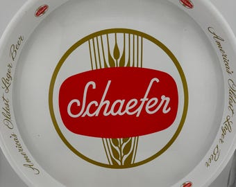 Vintage Schaefer 13" Advertising Metal Beer Tray