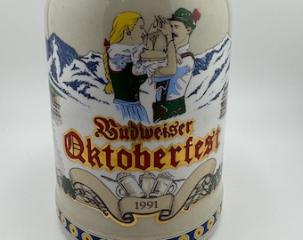 Budweiser 1991 Oktoberfest Collector Series Beer Stein First in a Series FREE Shipping in USA