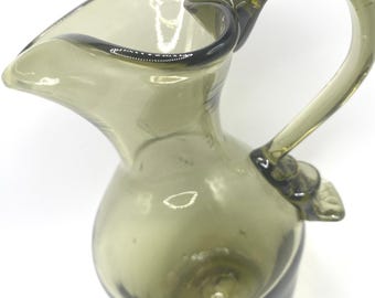 Green Glass Small Pitcher