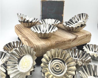 Vintage Set 15 Sandbakkel Cookie Molds Original Box Gladd Co. Fluted Tart Pan Holiday Baking Kitchenware Ornaments Soaps Candle Making