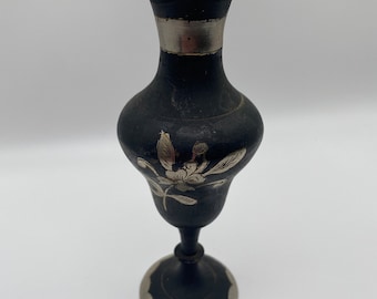 Metal Black & Silver Vase