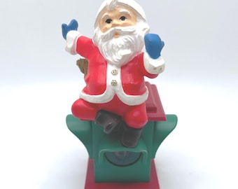 1984 Hallmark Christmas Ornament Santa on Traffic Light with Squirrel