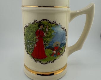 The Budweiser Girl Stein Red Dress Vintage Anheuser Busch Collectible Stein Beer Mug Made in USA Breweriana Gift Women Beer Drinkers