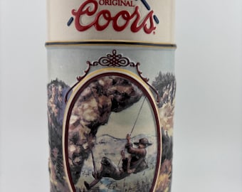 1994 Coors Mountain Climber Stein 4th in Series Rocky Mountain Legend Ceramarte Raised Relief Beer Mug Vintage Brewery Collectible
