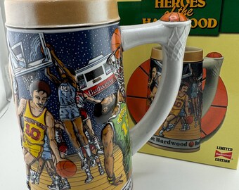 Budweiser 1991 Sport Series Basketball Heroes of Hardwood Beer Stein Limited Edition FREE Shipping in USA