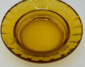 Amber Glass Del Webb Hotels Ashtray Vintage