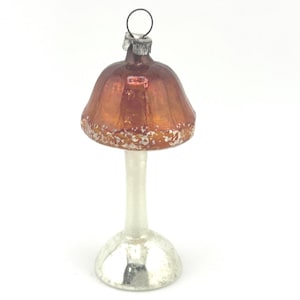 Vintage Glass Mushroom Christmas Ornament Retro Handblown Holiday Tree Decor Old World Woodland Charm Vintage Christmas Decor