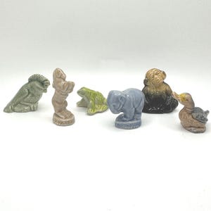 Wade Whimsies Red Rose Tea Figurines Cockatiel Circus Horse, Frog, Circus Elephant, Chimpanzee, Duck