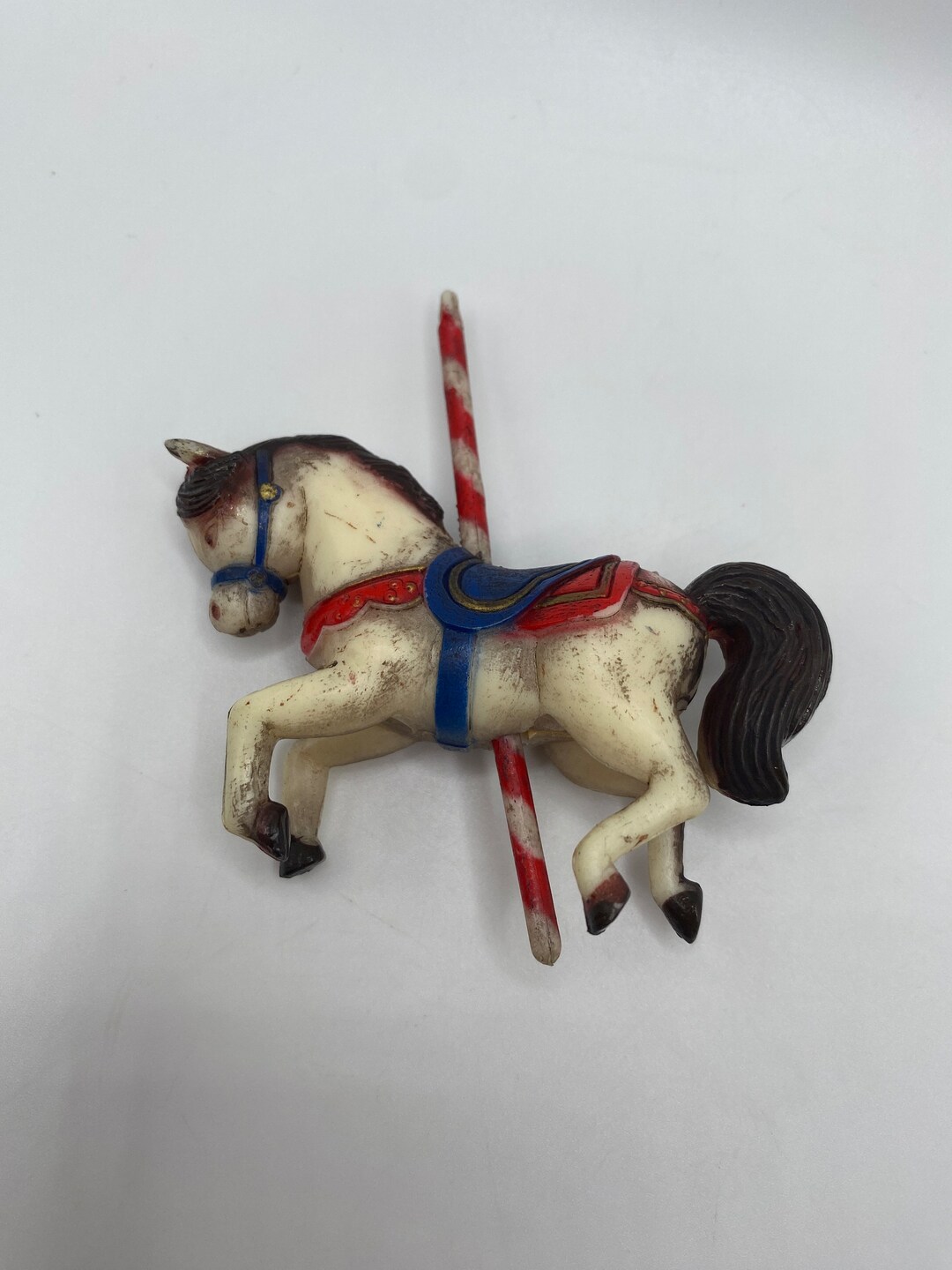 Vintage Plastic Carousel Horse Christmas Merry Go Round Ornament Etsy