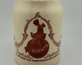 Antique Schlitz Beer Mug 1901 Pre Prohibition Thuemler Manufacturing Co Vintage Milwaukee Brewery Stein Breweriana Gift Beer Collector