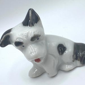 Vintage Porcelain Glazed Scottish Terrier  Marked Japan