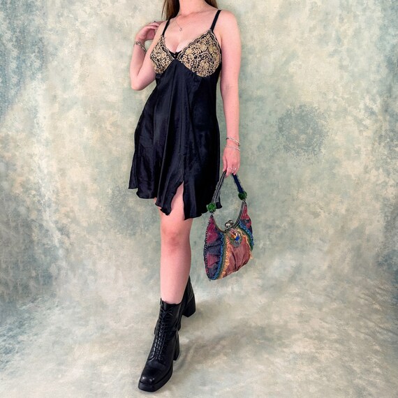 Patchwork Mesh Frill Handbag - image 9