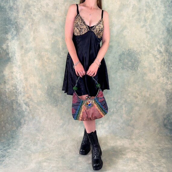 Patchwork Mesh Frill Handbag - image 5