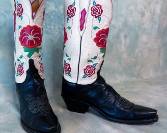 Luxury Designer 1883 by Lucchese Rose Embroidered Cowboy Boots