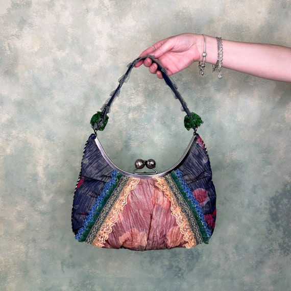 Patchwork Mesh Frill Handbag - image 7