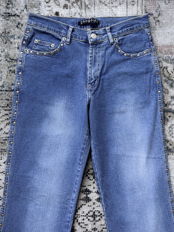 y2k 00s studded damage denim pants jins y2k 00s studded damage denim pants jins