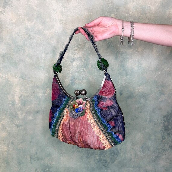 Patchwork Mesh Frill Handbag - image 6