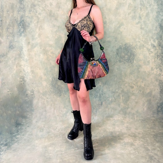 Patchwork Mesh Frill Handbag - image 10