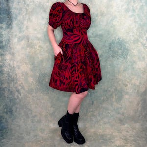 Chacok 80s Red Peasant Dress