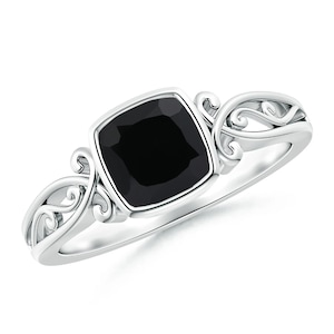 Beautiful Black Spinel Ring, Sterling Silver Ring, Gold Plated Ring, Solitaire Ring, Black Stone Ring, Unique Ring, Gift for Anniversary