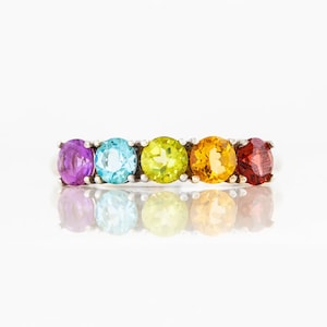 Beautiful Multi Gemstone Ring, 925 Sterling Silver Ring, Colorful Stone Ring, Band Ring, Wedding Gift, Multi Cluster Ring Gift for Christmas