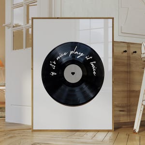Black & White Vinyl Record Wall Art | Retro Maximalist Eclectic Decor | Printable Digital Download | Y2K Girly Print | Trendy Art Aesthetic