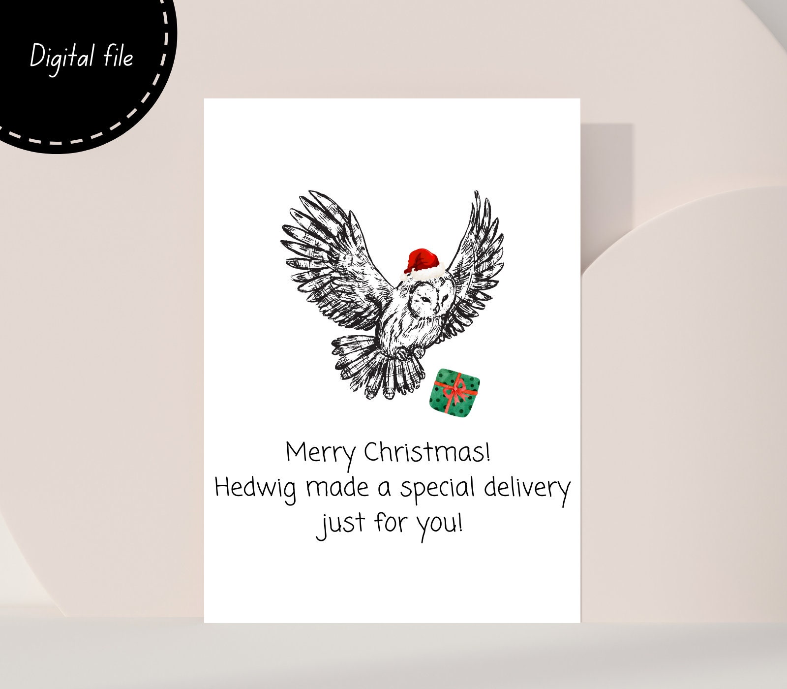 Printable Hedwig Holiday Card Christmas Card Etsy Printable Hedwig Holiday Card Christmas Card Etsy
