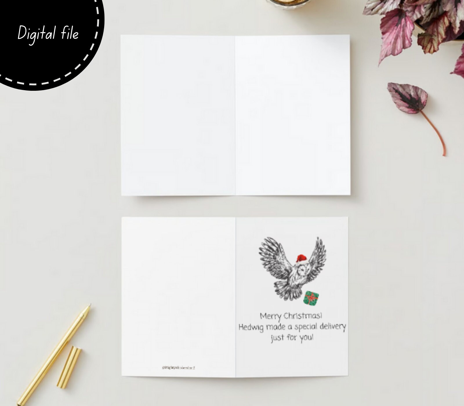 Printable Hedwig Holiday Card Christmas Card Etsy Printable Hedwig Holiday Card Christmas Card Etsy