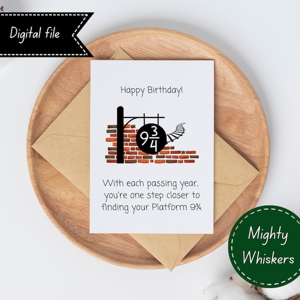 Printable Magical Platform birthday card | Harry potter platform inspired card