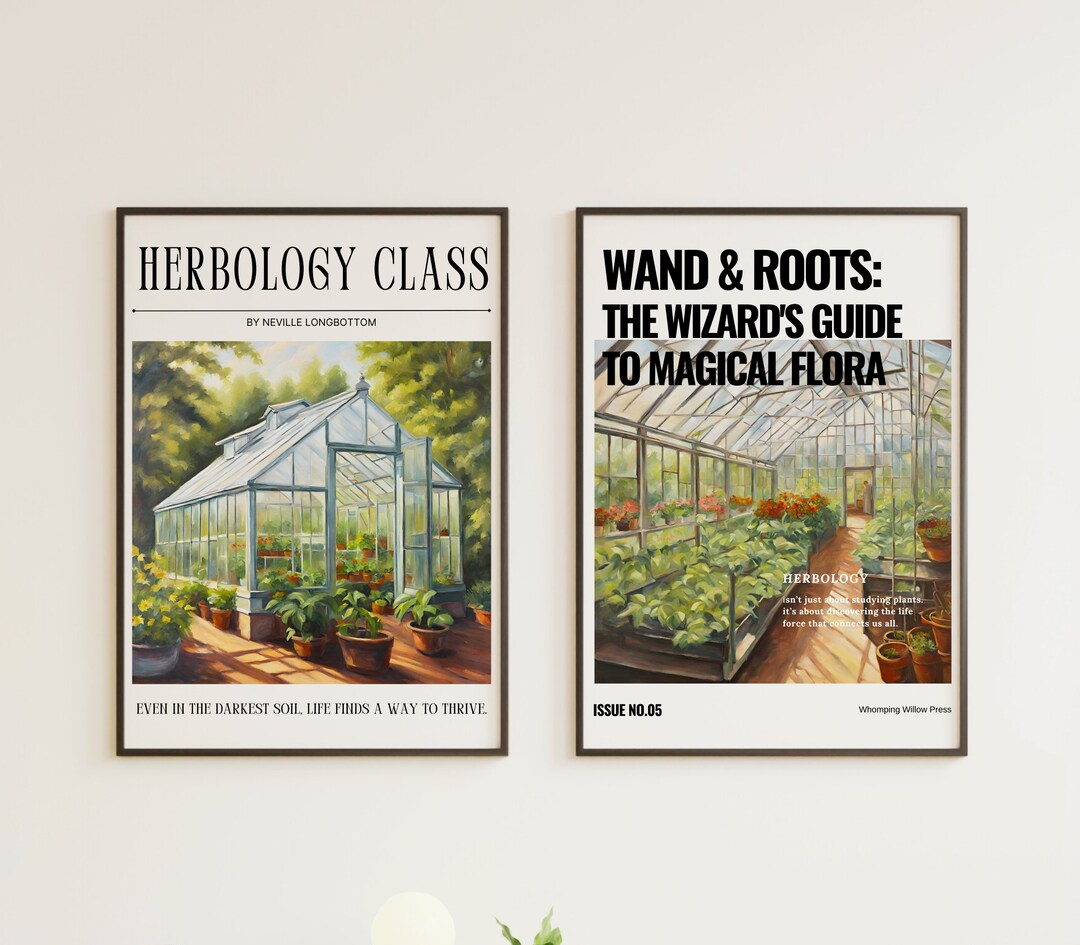 HP Magical Herbology Prints [set of 2], Rustic Vintage Style Printable ...