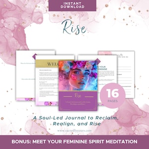 Rise – Sacred Feminine Healing Journal + Guided Meditation | Self-Worth Workbook | Shadow Work | Spiritual Growth Gift for Women