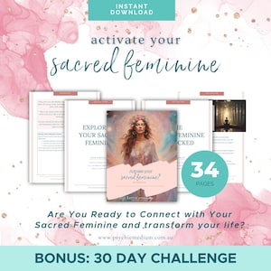 Activate Your Sacred Feminine Workbook | 30-Day Empowerment Challenge | Spiritual Feminine Healing & Self-Discovery Guide, Divine Feminine