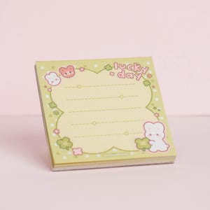 Lucky Clover Memopad | Cute Postcard | Kawaii Memo Pad | Snail Mail | Happy Mail | Letter Writing | Pen Pal Notepad