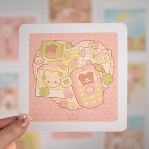 postale de bibelots de trèfle | postale mignonne | postale kawaii | courrier postal | Courrier heureux | Rédaction de lettres | Carte postale du correspondant