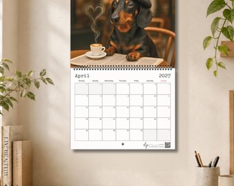 Funny Dachshund 2027 Wall Calendar: Humorous Wiener Dog Art