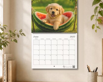 Baby Animal 2027 Wall Planner: Adorable Newborn-Style Animal Portraits