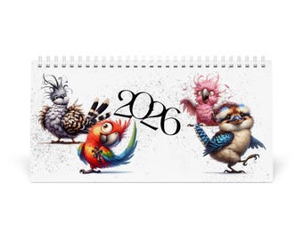 Funny Australian Bird 2026 bureaukalender: eigenzinnig cadeau kantoordecoratie