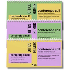 Funny 2026 Desk Calendar: Office Humor Organizer, Vibrant Design, 3 Colorful Combinations