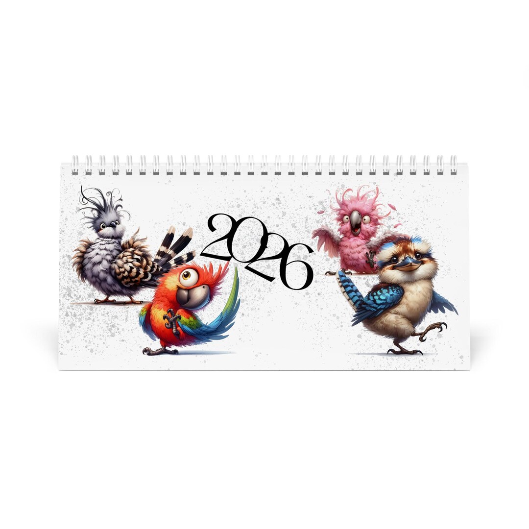 Funny Desk Calendar 2026 Australian Bird Designs Office Decor Gift for ...