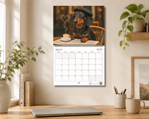 Funny Dachshund 2027 Wall Calendar: Humorous Wiener Dog Art