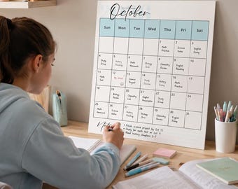 Large 11x16.5" 2026-2027 Wall Calendar - A3 Azure Minimalist Mid Year Planner