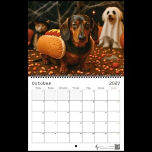 Funny Dachshund 2027 Wall Calendar: Humorous Wiener Dog Art image 14