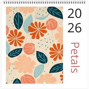 2025 Floral Wall Calendar: Abstract Flower Market, Sunday/Monday Start