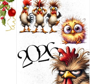 Funny Chicken Calendar 2026: Quirky Farm Animal Wall Decor