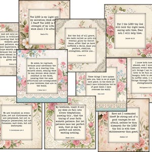 Cartes de versets bibliques LSG : kit d'écritures bibliques inspirantes à imprimer pour des affirmations et des encouragements quotidiens