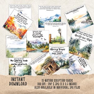 Kit de cartes bibliques inspirantes pour hommes - Versets de la Bible et affirmations du jour à imprimer, Nature, Hommes